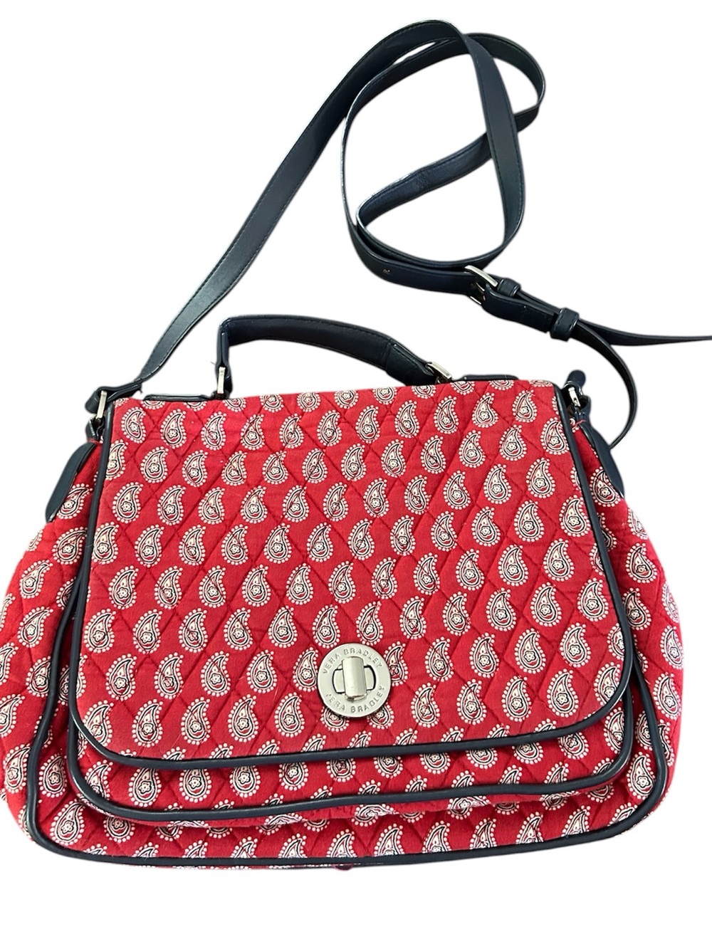 Mom Day Sale Vera Bradley Petite Red Bandana Paisley Crossbody Bag & Wallet EUC - Picture 2 of 11